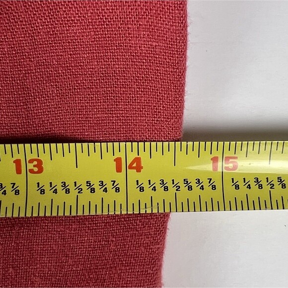 Hillard & Hanson Sz 10 Linen Blend Blazer Long-Sleeve Button-Up Pastel Red - Picture 9 of 10